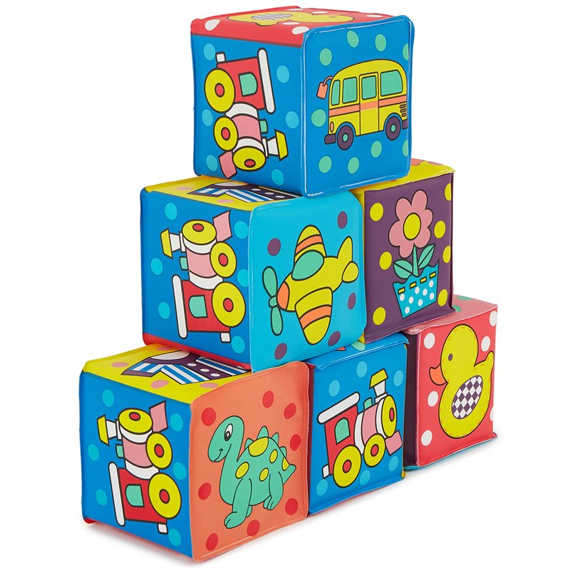 Image secondaire de BIECO Cube Bebe Set | Pack de 6 | Cube a Empiler Bebe | Cube Dactivité Bebe | Jeux Bebe Cube Eveil Bébé Jeu Montessori Bebe Jeux