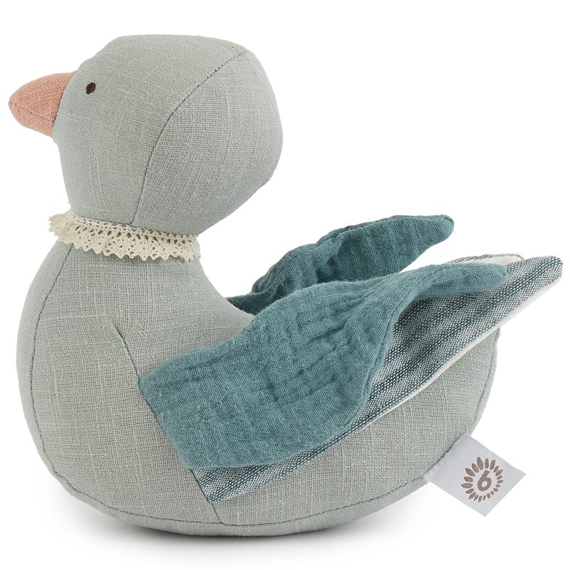 BIECO Doudou Canard | 20 cm | Lin & Coton Pour Bébé | Peluche Canard | Doudou et Compagnie | Cadeau Naissance Garçon Fille
