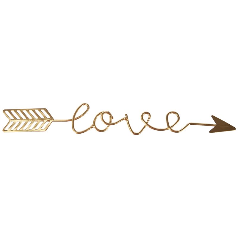 Rayher 46199616 Déco métallique Ecriture Love, Or, 24x3,2x0,2cm