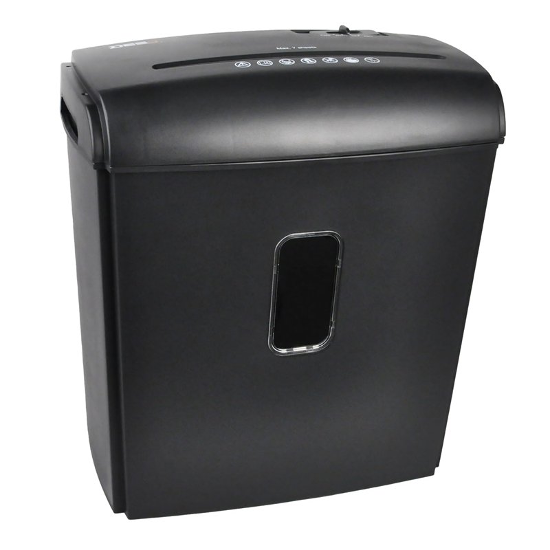 DESQ Destructeur de documents 20030-9 feuilles, Déchiqueter papier avec agrafes et cartes de crédit en 4 x 35 mm, Sécurité P-4,