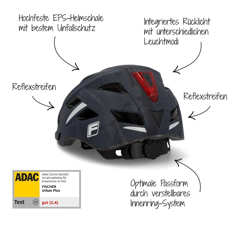 Image secondaire de Fischer Urban Brooklyn Casque Urbain Unisexe-Adulte, Anthracite Mat, L/XL, 58-61 cm