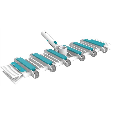 BAYROL Balai rectangulaire lesté avec 12 Roues - nettoie Le Fond du Bassin - brosses latérales - Convient à Tous Types de revête