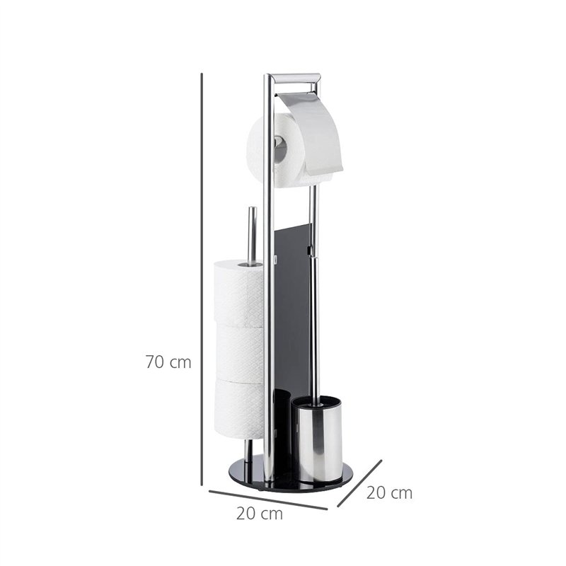 Image secondaire de WENKO Combiné WC Ravina 3en1 Blanc | Brosse WC et dérouleur Papier Toilette | Range Papier Toilette jusqu'à 3 Rouleaux | Acier I