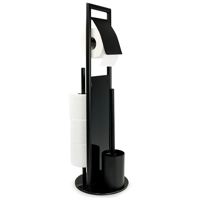 WENKO Combiné WC Ravina 3en1 WENKO | Brosse WC à tête remplaçable et dérouleur Papier Toilette, Range Papier Toilette jusqu'à 3 