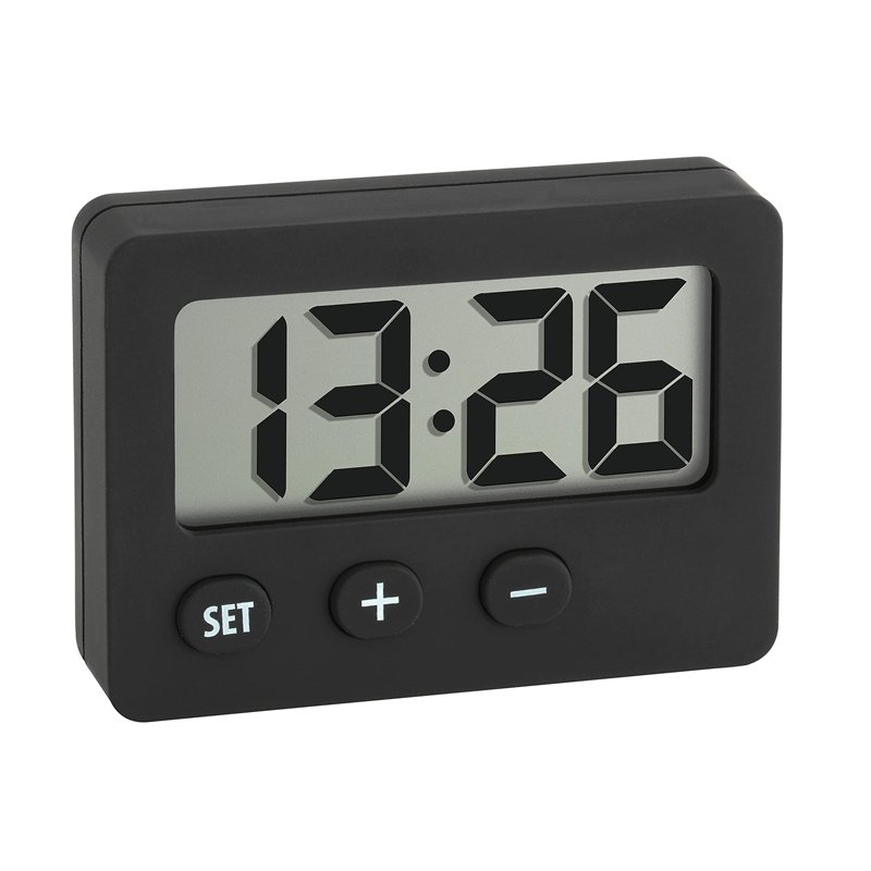 TFA Dostmann Horloge numérique, 60.2013.01, Horloge a Poser, Parfaite pour la Voiture/Caravane, pour Les examens/examens finaux,