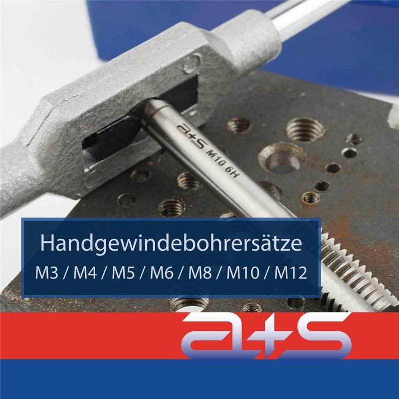 Image secondaire de a+s Albrecht & Schulte Jeu de 32 tarauds métriques M3-M12 | tarauds manuels + taraud + filière + tourne-filière réglable + porte