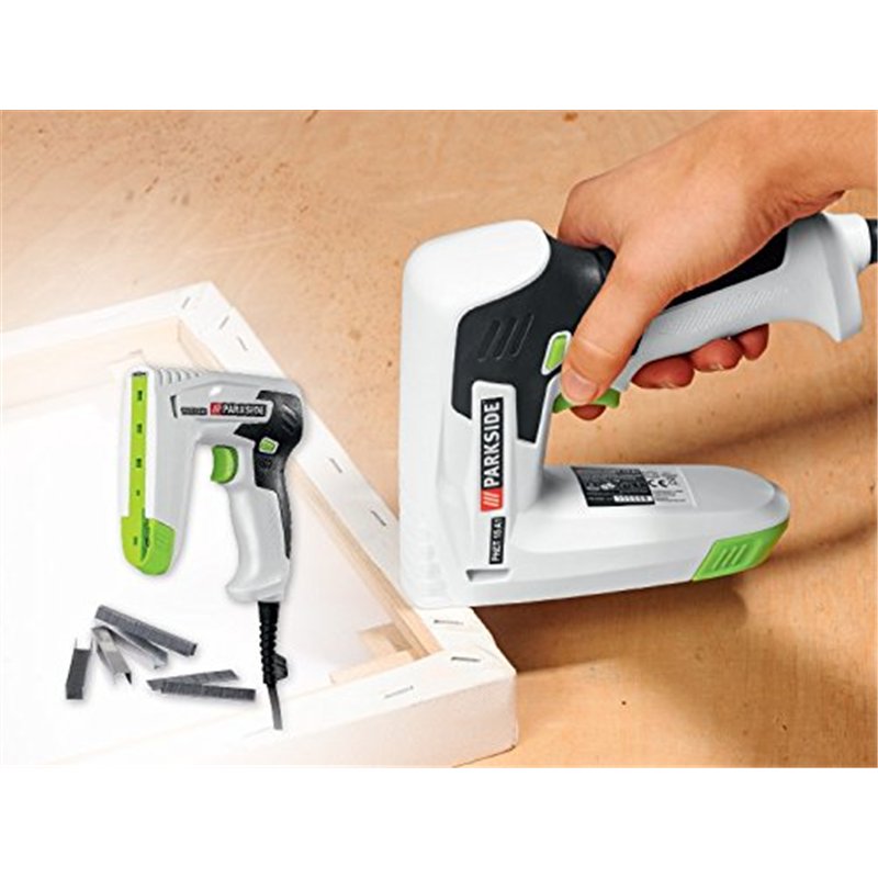 Image secondaire de Parkside PHET 15 B1 Cloueuse/agrafeuse électrique, compatible avec clous et agrafes standard.Application : Décoration, travaux m