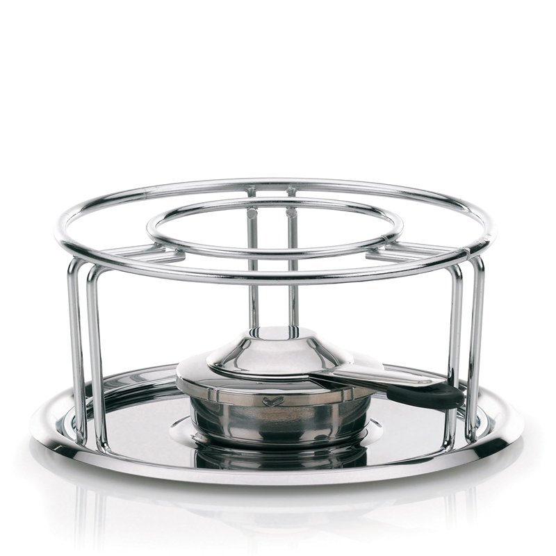 Kela 60127 réchaud pour fondues et wok, métal chromé, diamètre 23,5 cm, hauteur 10,5 cm 'Maxi', Argenté