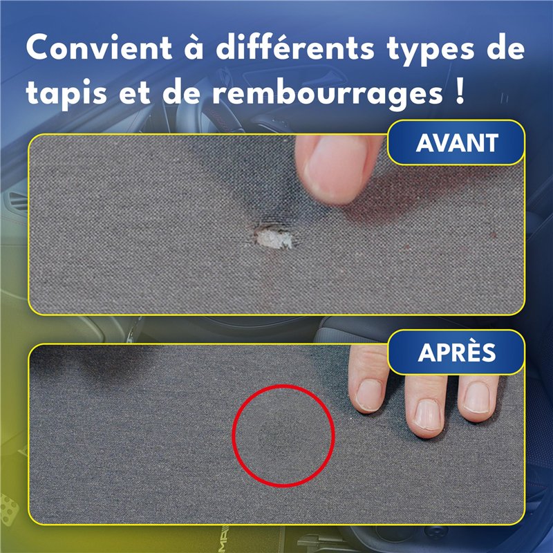 Image secondaire de ATG® Kit Reparation Siege Auto Tissu - Kit réparation de Tapis siège Auto et sièges d'auto pour Votre Voiture - 13 pièces Multic
