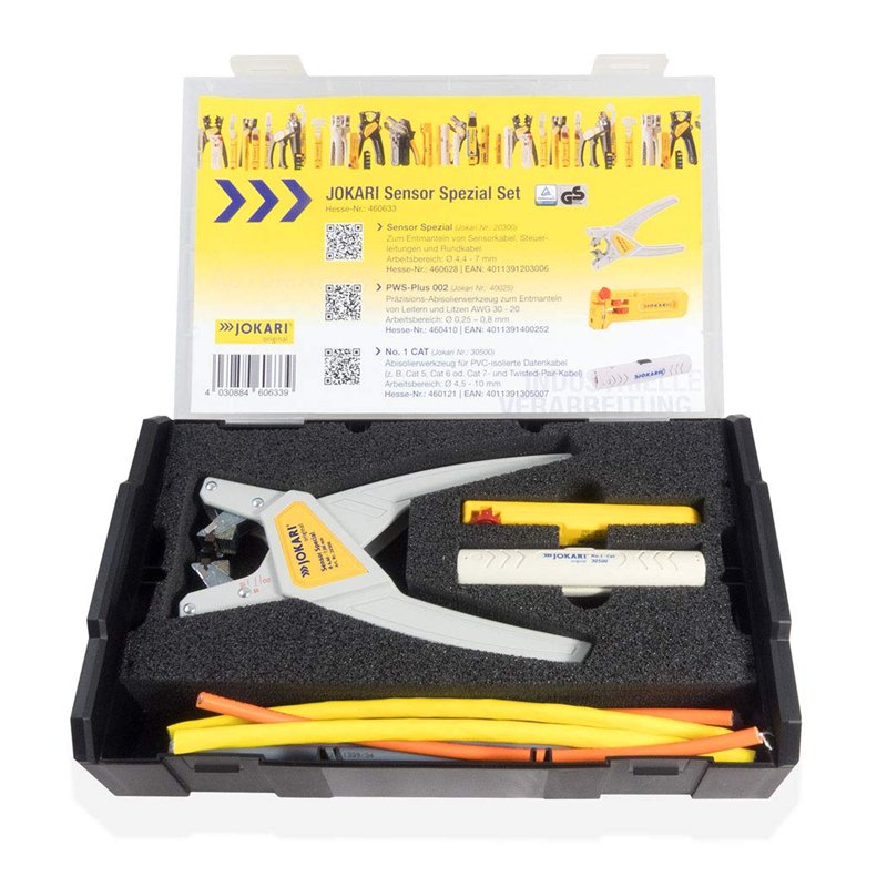 Jokari 460633 Lot de 3 pinces à dénuder de précision pour câbles capteurs, conducteurs et câbles de données