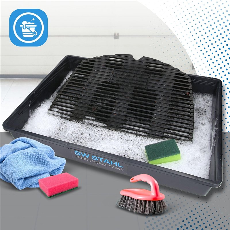 Image secondaire de SW-Stahl 07376L Bac collecteur universel en plastique 56 x 43 x 8,5 cm Capacité 16 l Fabriqué en Allemagne