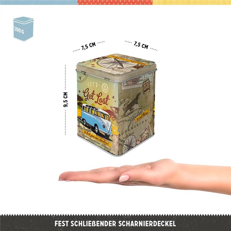 Image secondaire de Nostalgic-Art Boîte à thé rétro, Bulli T1 – Let's Get Lost – Idée de cadeau pour le bus VW, pour thé en vrac et en sachets, Desi