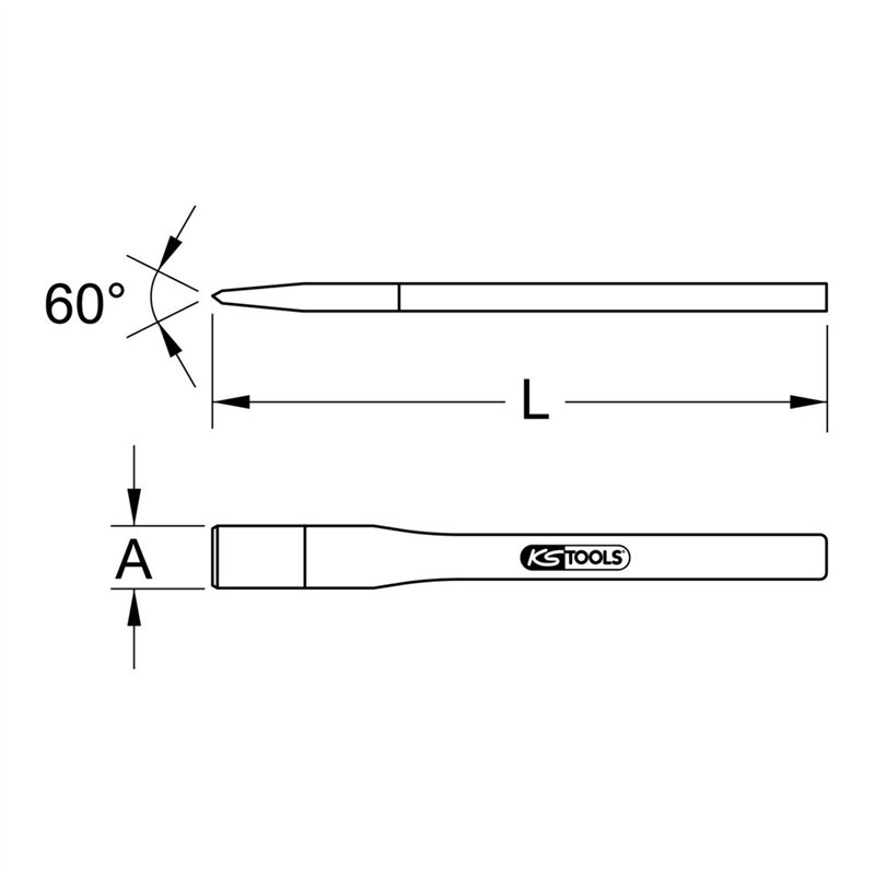 Image secondaire de KS Tools 963.2443 - Burin de maçon - 150mm x 14 mm - Gamme BRONZEplus - Tranchant libre d'arête - 6 pans - Antidéflagrant - Alli