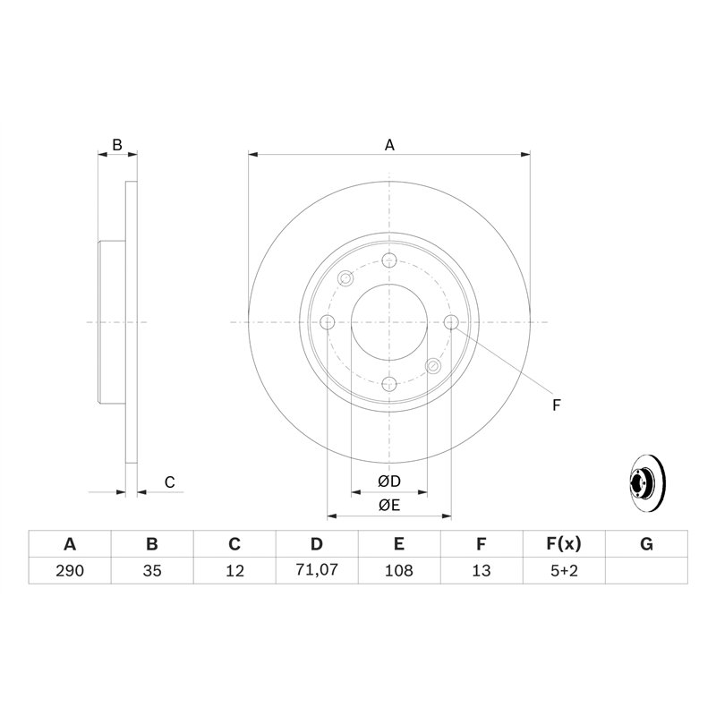 Image secondaire de Bosch BD1064 Disques de frein - certification ECE-R90-1 jeu de 2 disques