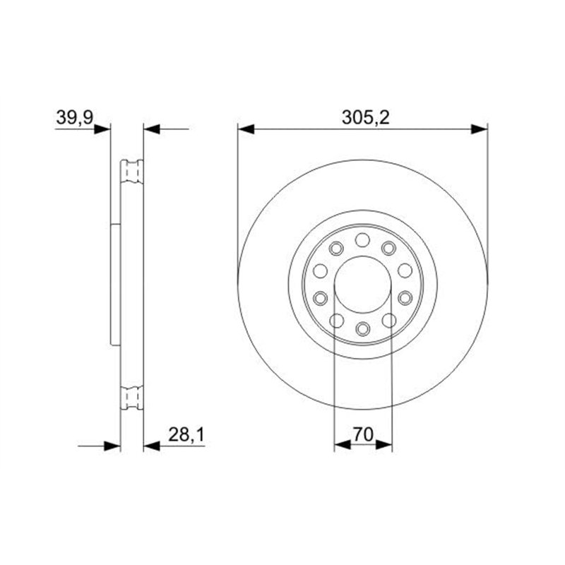 Image secondaire de Bosch BD1154 Disques de frein - certification ECE-R90-1 disque unitaire