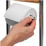 Relaxdays Ensemble porte brosse WC support porte rouleau papier toilette en bambou et inox brosse plastique distributeur papier 