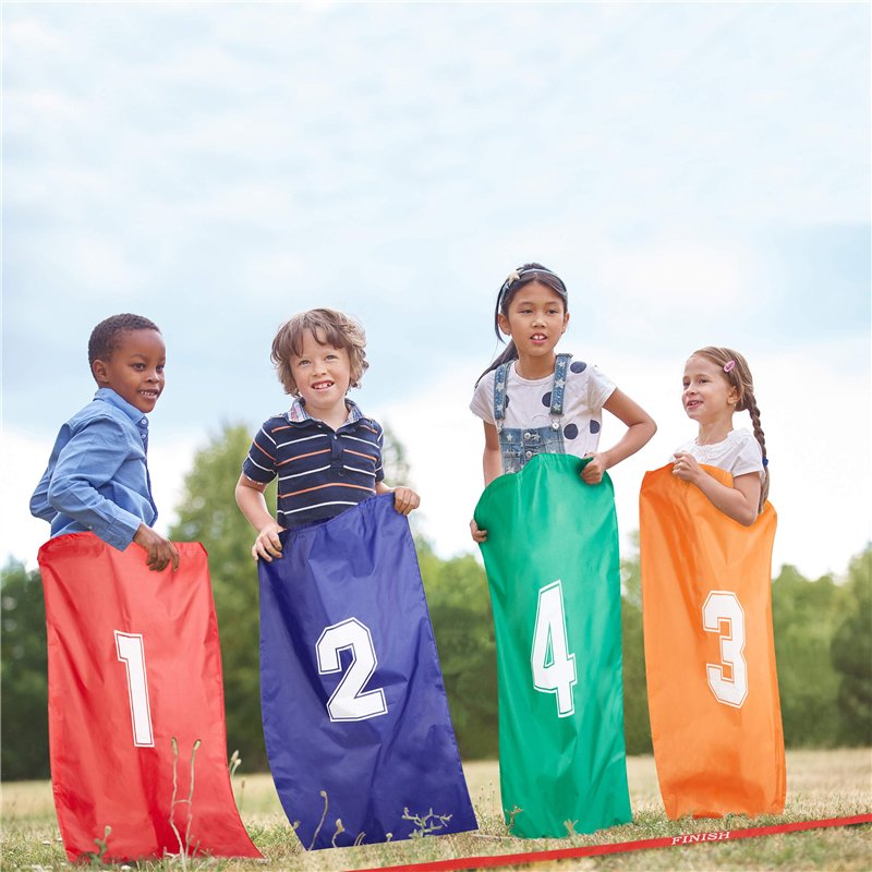 Image secondaire de Relaxdays sauts enfants sac de pomme de terre jeu fête anniversaire set de 4 dès 3 ans, 10022477, Divers Coloris