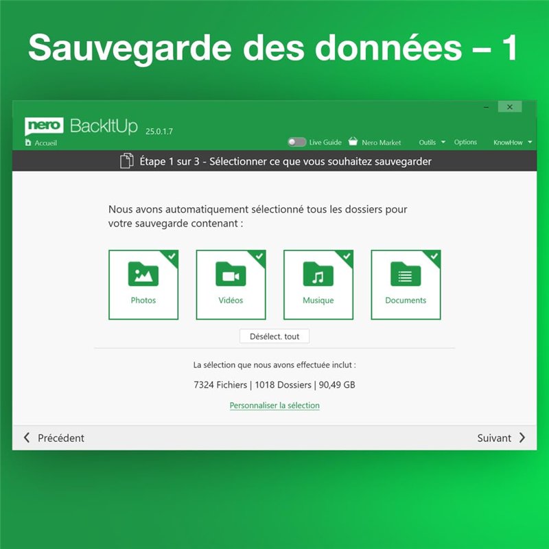 Image secondaire de Nero BackItUp - Boîte avec lien de téléchargement | Sauvegarde de données, sauvegarde, récupération de données, sauvegarde dans