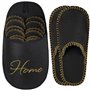 ONVAYA® ABS Pantoufles d'invités | Home noir et or | Set de 6 | Semelle antidérapante | Chaussons | Pantoufles en feutre | Taill