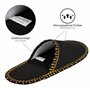 ONVAYA® ABS Pantoufles d'invités | Home noir et or | Set de 6 | Semelle antidérapante | Chaussons | Pantoufles en feutre | Taill