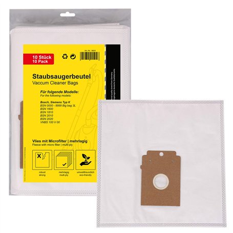 PATONA 10x Sacs pour Aspirateur Compatible avec Bosch/Siemens Typ K