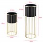 [en.casa] Set de 2 Supports de Plante Ensemble Cache-Pot Pot de Fleur Bac à Fleurs Vase Métal Tailles Différentes Doré Noir