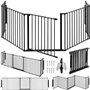 tectake® Barrière de Sécurité Clôture Cheminée pour Enfant Chien Chat Pare-Feu Bébé Barrière escalier Barrière Cage Pare-feu Gri