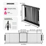 tectake® Barrière de Sécurité Clôture Cheminée pour Enfant Chien Chat Pare-Feu Bébé Barrière escalier Barrière Cage Pare-feu Gri