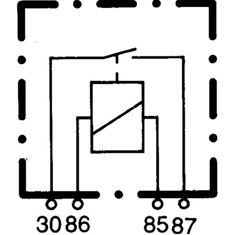 Image secondaire de HELLA Relais, courant de travail - 12V - 4pôle - Schéma de câblage: S1 - Fiche: A - Relais à courant de travail - Couleur: noir 