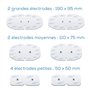 8 électrodes en gel autocollantes pour l'utilisation avec l'appareil EMS / TENS numérique