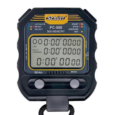 Chronomètre SCHÜTT PC-500 (mémoire 500 | Heure et Date | Double minuterie) - chronomètre Professionnel numérique avec mécanisme