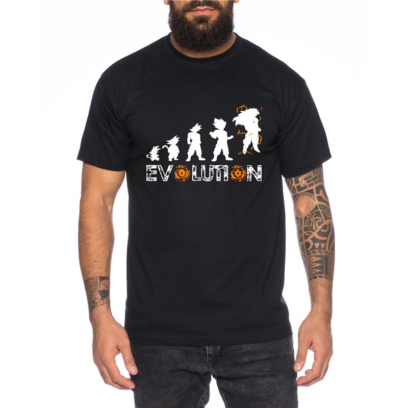 WhyKiki Super Son Goku Evolution T-Shirt pour Homme Dragon Master Son Ball Vegeta Turtle Roshi DB, Farbe2:Schwarz;Größe2:M