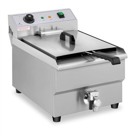 Royal Catering Friteuse Électrique De Restaurant Simple Avec Robinet Professionnelle RCEF 16EB (3 500 W