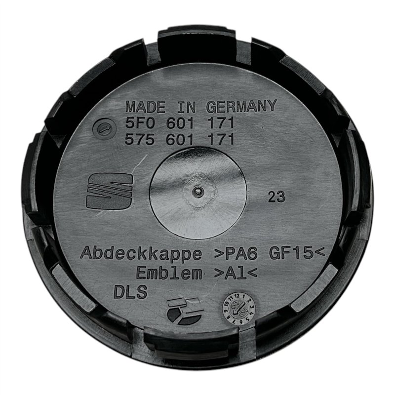 Image secondaire de Seat 5F0601171CBX Enjoliveur (1 pièce) Enjoliveur de moyeu Noir/argenté