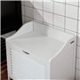 SoBuy FSR40-W Panier à Linge avec Sac Amovible Armoire de Salle de Bain Banc de Rangement