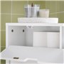 SoBuy Meuble de Rangement Salle de Bain, Armoire de Côté, Rangement Polyvalente, Meuble pour Papier Toilette, Porte Brosse WC, M