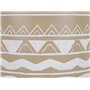 Cache-Pot Support Plantes Beige avec 3 Pieds en Bois 25 cm de Diamètre Motif Ethnique Peint à la Main pour Extérieur et Intérieu