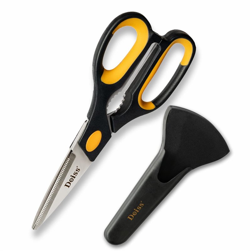 Ciseaux de cuisine Deiss PRO, ciseaux tout usage robustes, ciseaux de cuisine en acier inoxydable - Ciseaux utilitaires tranchan