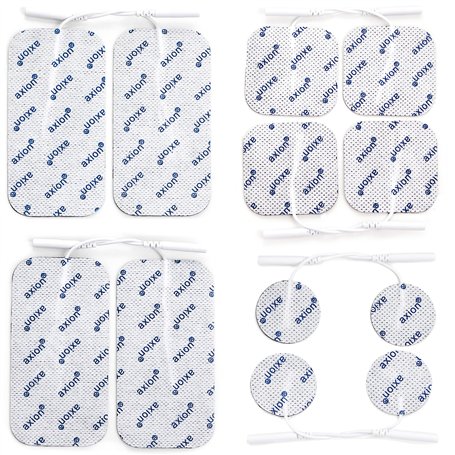 12 électrodes mixte axion | Patchs de rechange pour électrostimulateur TENS et/ou EMS réutilisables et autocollants avec connexi