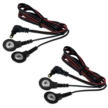 2 cables de connexion axion compatibles avec électrostimulateur SANITAS (SEM 42/43/44/50) | Connexion à bouton-pression de 3