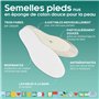 biped 3 paires de semelles pieds nus à découper - semelles intérieures en éponge 100% coton et latex amortissant doux - semelles