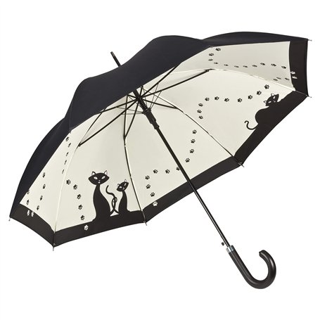 VON LILIENFELD®Parapluie Chats noirs Canne Grand Robuste Ouverture Automatique Double Épaisseur