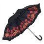 VON LILIENFELD Parapluie Bouquet de roses Fleur Canne Grand Robuste Ouverture Automatique Double Épaisseur