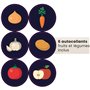 ARTECSIS Lot de 2 Boîtes de Conservation Alimentaire 5L Blanche + 6 Stickers/Fruit, Légume