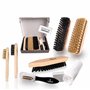 biped kit de brosses à chaussures Classic - Brosses à chaussures pour l'entretien du cuir lisse et du daim - Kit de brosses à ch