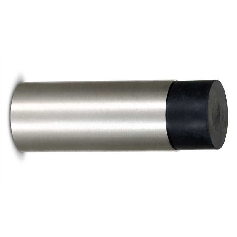 Stoppwerk Butoir de porte mural en acier inoxydable - Butoir de porte avec matériel de fixation et butée en caoutchouc - Ø 2,7 c