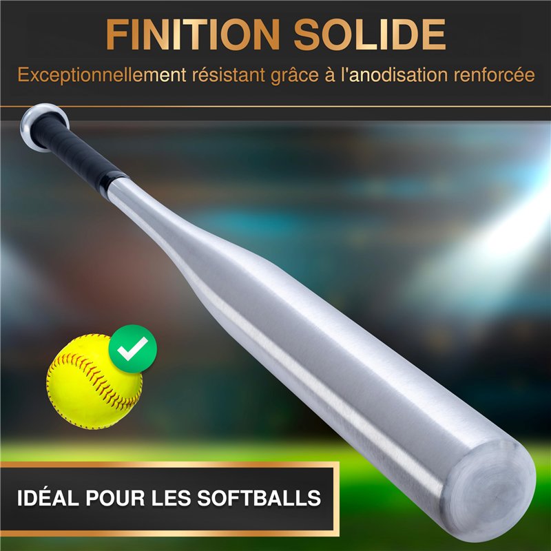 Image secondaire de Heldenwerk Batte de Baseball en Bois ou Aluminium - 31 Pouce avec Poignée antidérapante - pour Adulte et Enfant