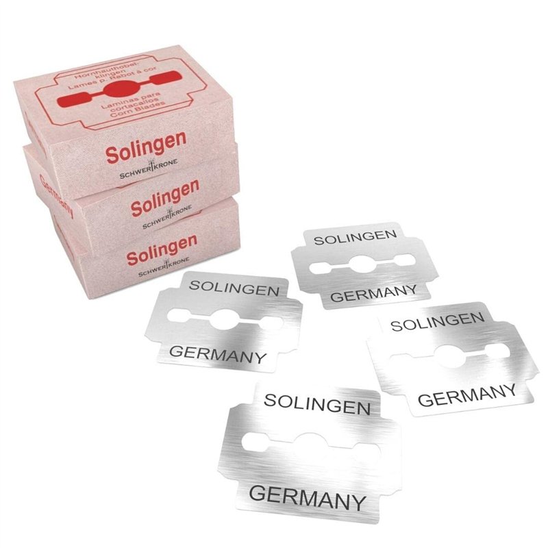 Lames de rabot à callosités/lames de rechange Solingen pour rabot à callosités - inoxydables 30 pièces/emballage individuel