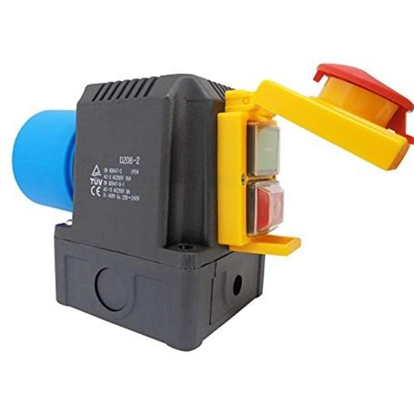 Combinaison interrupteur-prise DZ08-2 230V avec clapet d'arrêt d'urgence - construction identique : KEDU KOA2Y