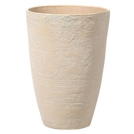 Haut Cache-Pot Beige en Forme de Vase 43 x 43 x 60 cm Robuste en Pierre et Polyrésine